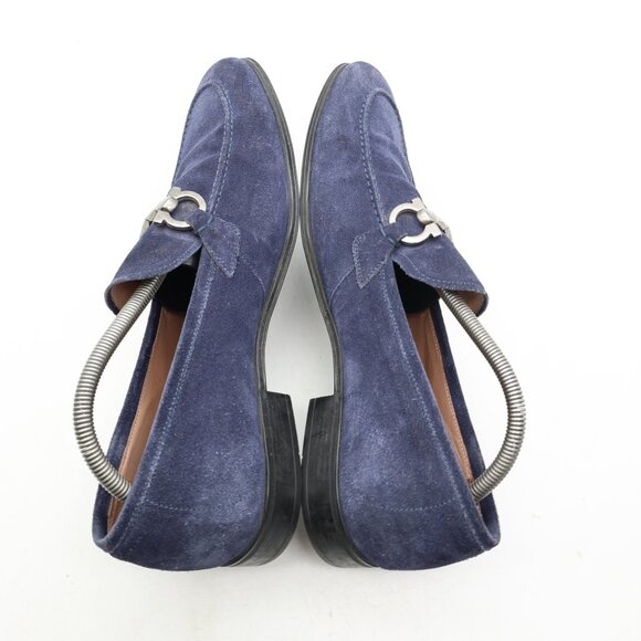 Salvatore Ferragamo Flori 2 Men\'s 9 EE Blue Suede Loafer Slip On Dress Shoes main image 6